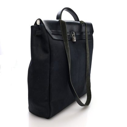 Hermes Toile Vache Calfskin Herbag 40 GM Black 3 of 10