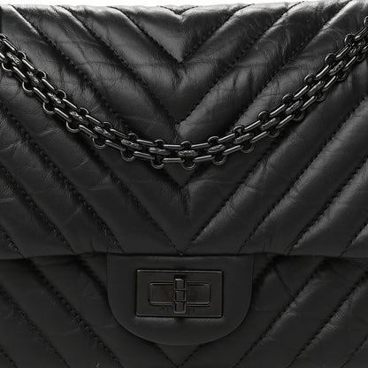 Chanel Aged Calfskin Chevron Quilted 2.55 Reissue 225 Flap So Black 8 of 11