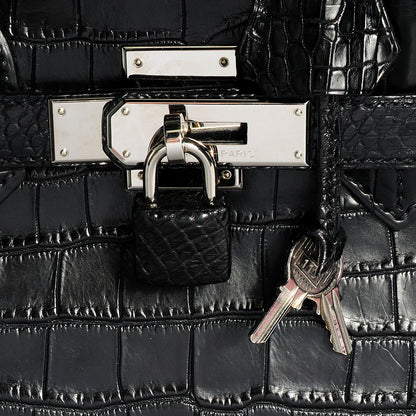 Hermes Matte Porosus Crocodile Birkin 35 Black 8 of 10