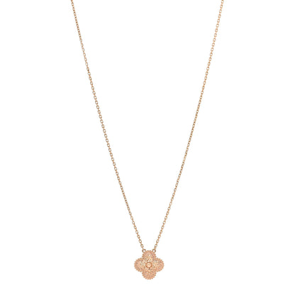 Van Cleef & Arpels 18K Rose Gold Vintage Alhambra Pendant Necklace 1 of 5