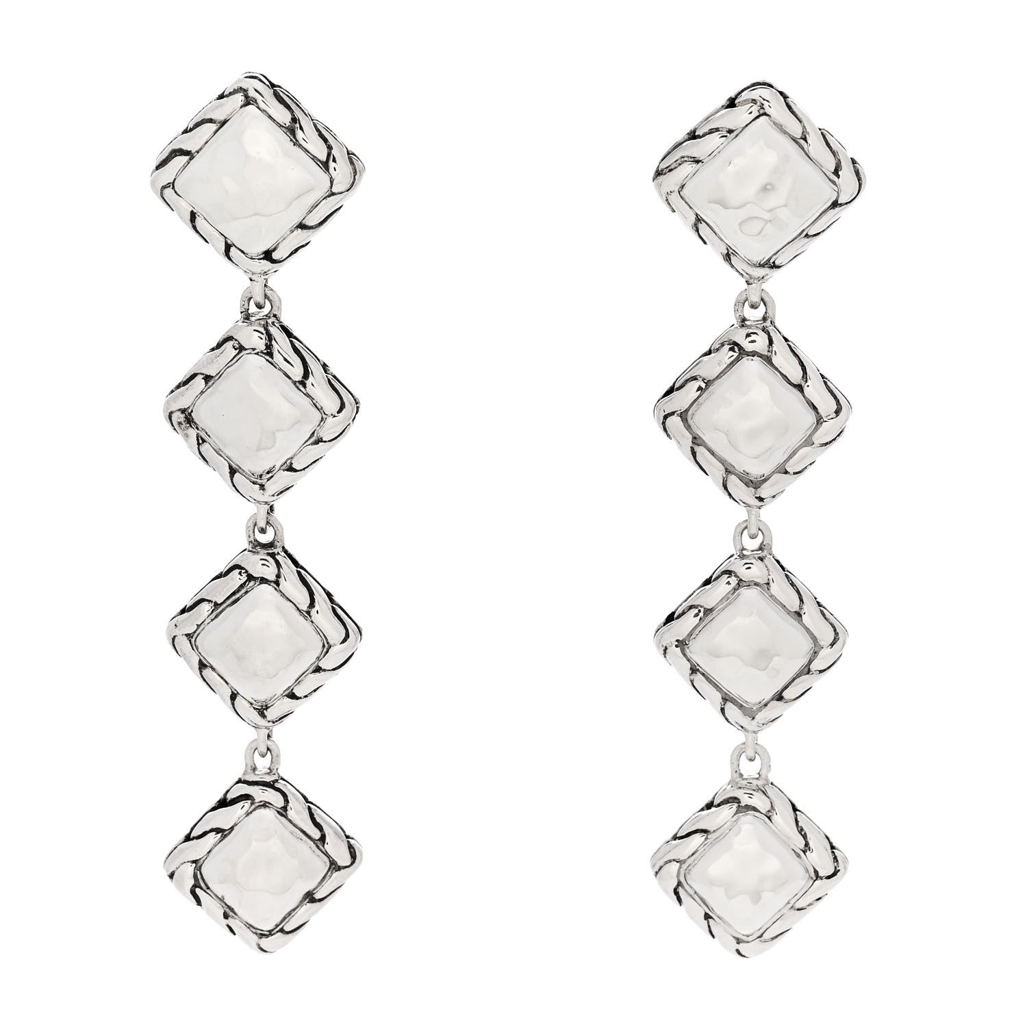 John Hardy Sterling Silver Palu Square Drop Earrings 1 of 4
