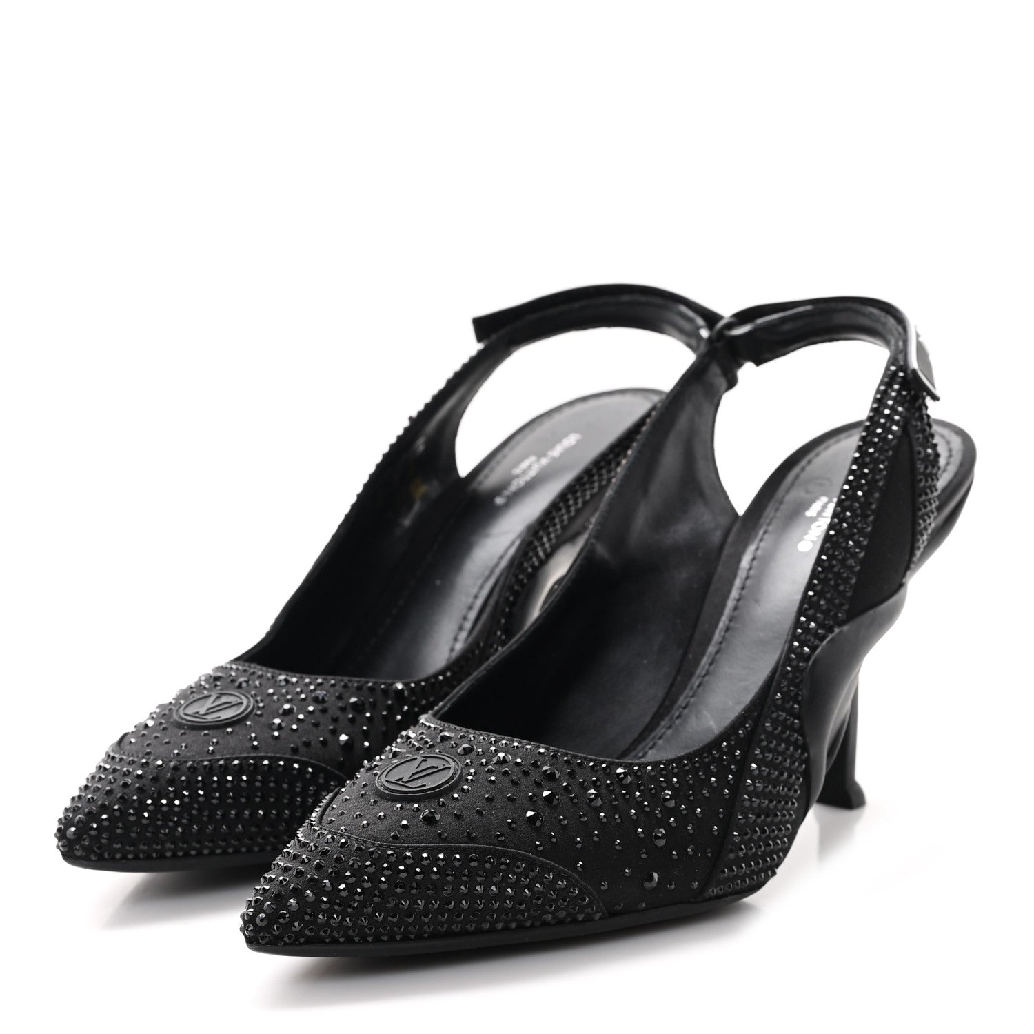 Louis Vuitton Satin Embellished Archlight Slingback Pumps 40 Black 4 of 10