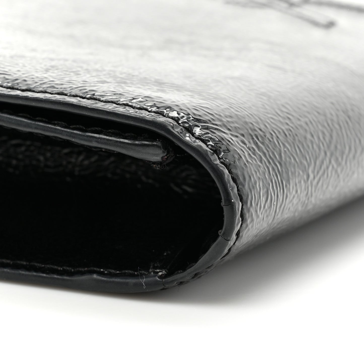 Textured Patent Monogram Large Belle De Jour Clutch Black
