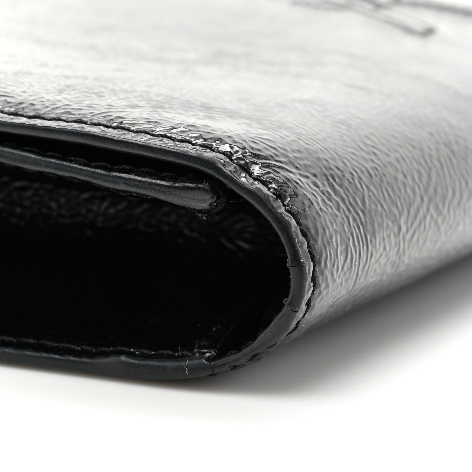 Saint Laurent Textured Patent Monogram Large Belle De Jour Clutch Black 11 of 12