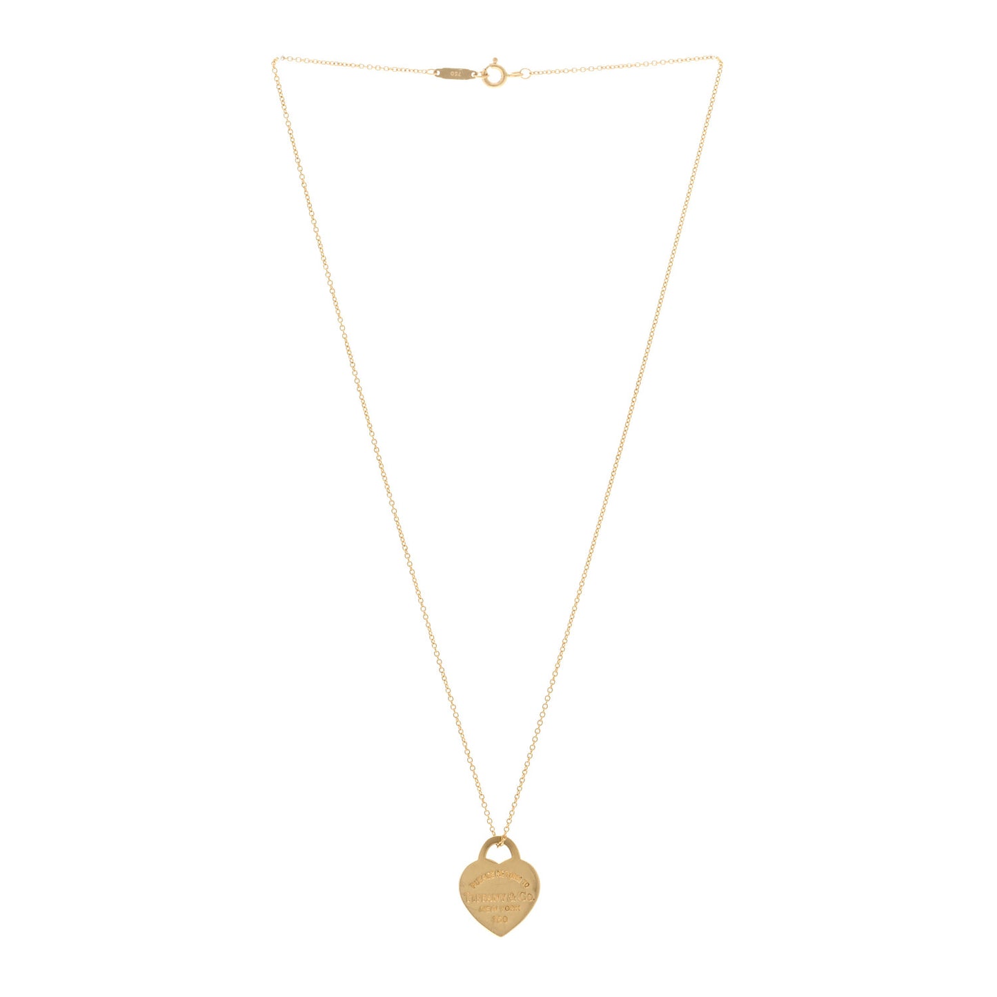 18K Yellow Gold Small Return to Tiffany Heart Tag Pendant Necklace