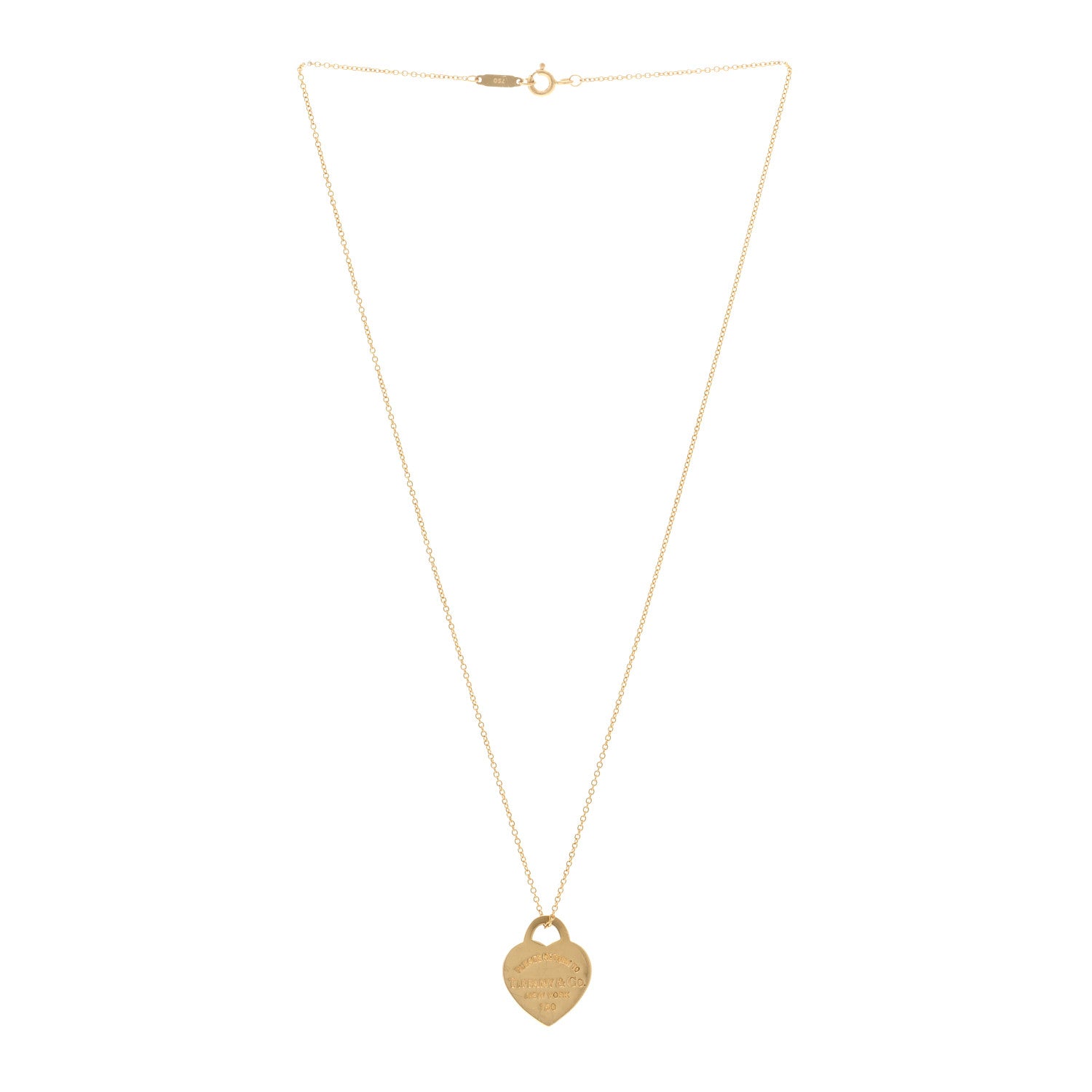 Tiffany 18K Yellow Gold Small Return to Tiffany Heart Tag Pendant Necklace 3 of 4