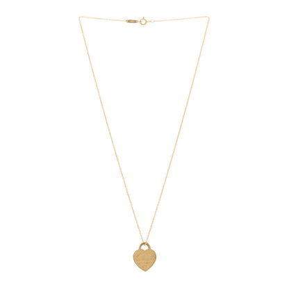 Tiffany 18K Yellow Gold Small Return to Tiffany Heart Tag Pendant Necklace 3 of 4