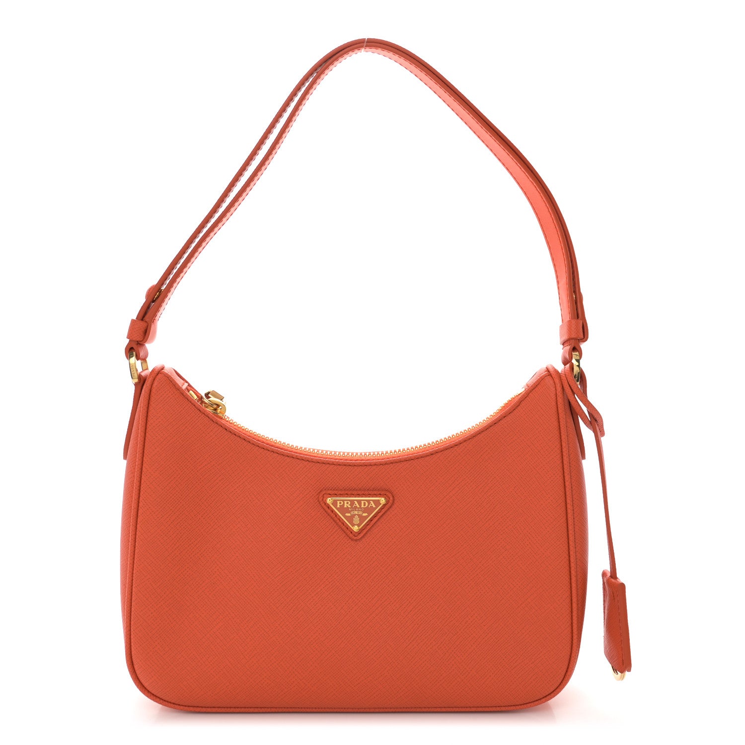 Prada Saffiano Lux Mini Re-Edition Shoulder Bag Arancio 1 of 11