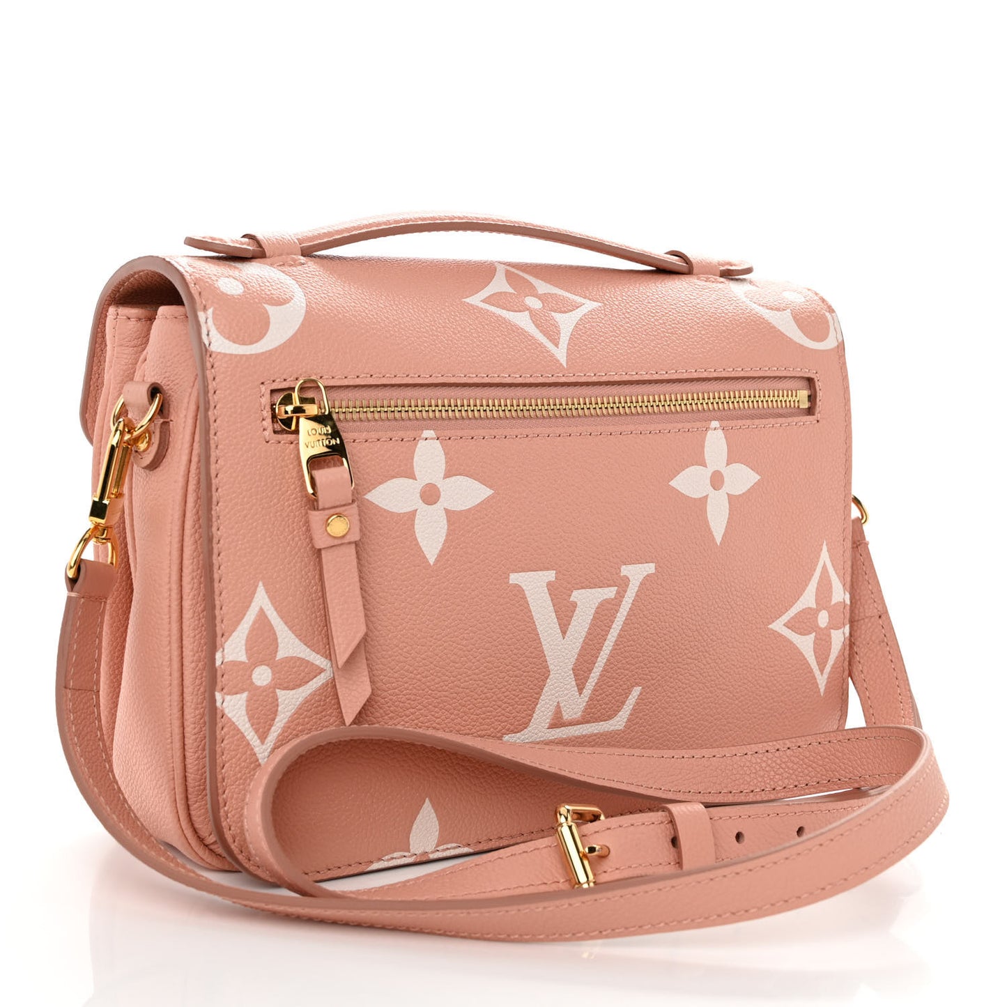 LOUIS VUITTON Empreinte Monogram Giant Pochette Metis Rose Trianon Cream