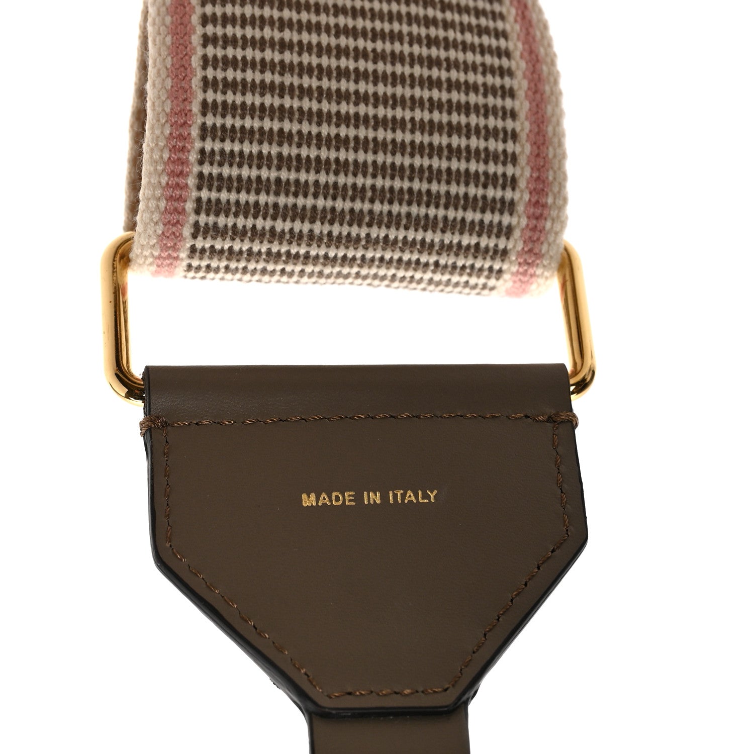 Fendi Cannete Ribbon Poly Vitello King Logo Adjustable Strap You Pergamena Acquerello Tartufo 4 of 4
