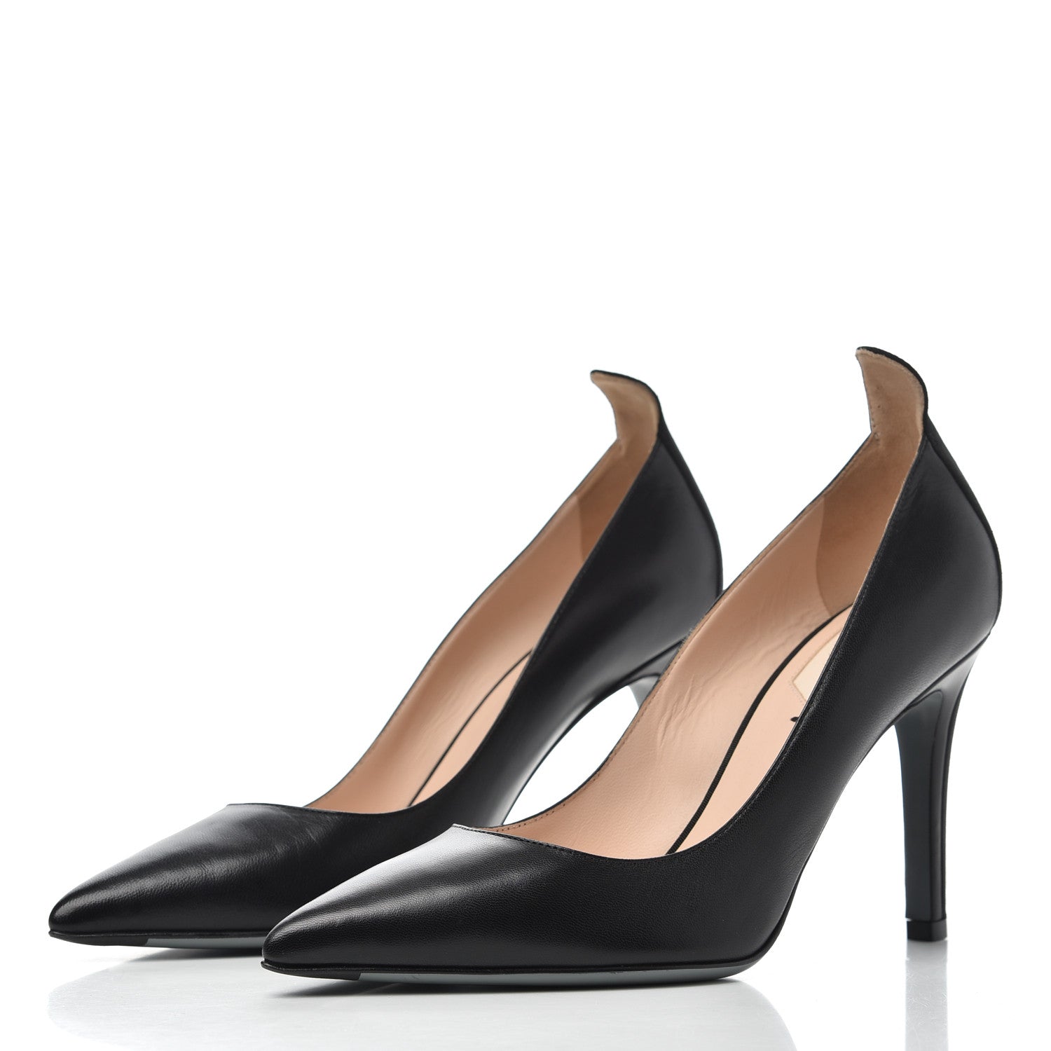 Fendi Calfskin Grosgrain Pumps 39 Black 3 of 15