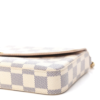 Louis Vuitton Damier Azur Pochette Felicie Chain Wallet Rose Ballerine 7 of 11