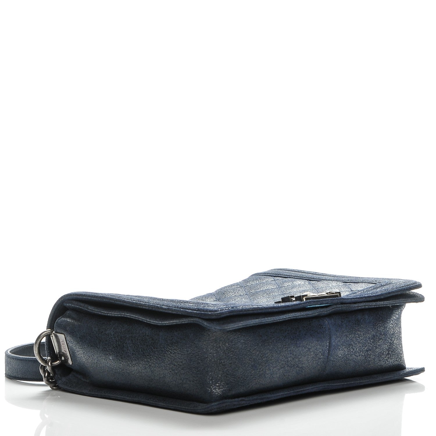 Chanel Goatskin Quilted Medium Gentle Boy Flap Navy Blue 4 of 7