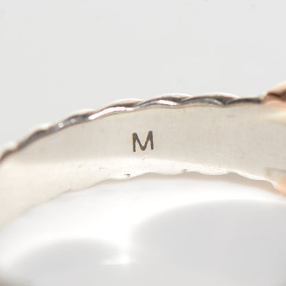 David Yurman Sterling Silver 18K Rose Gold Pink Sapphire Cable Candy Metro Ring 7.25 4 of 5