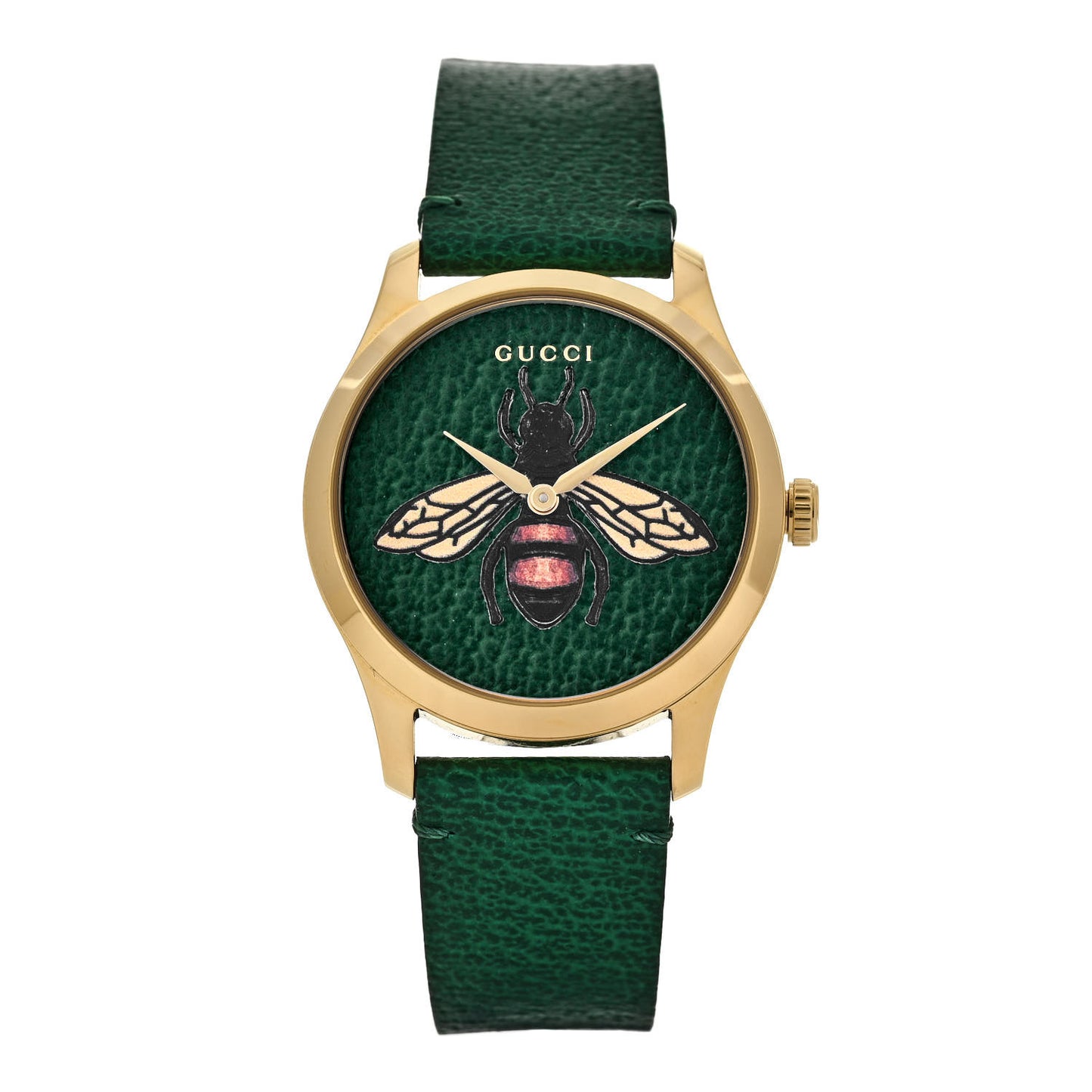 Stainless Steel Calfskin 38mm G-Timeless Bee Quartz Watch Green