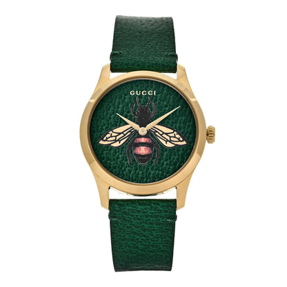 Gucci Stainless Steel Calfskin 38mm G-Timeless Bee Quartz Watch Green 1 of 5