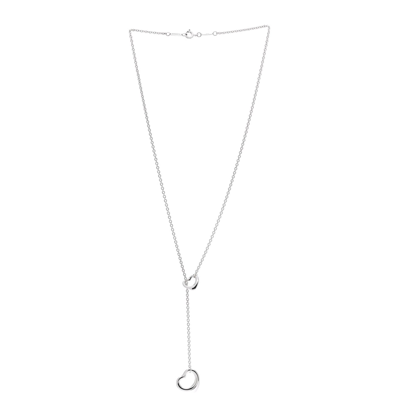 Sterling Silver Elsa Peretti Open Heart Lariat Necklace