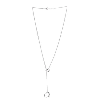 Tiffany Sterling Silver Elsa Peretti Open Heart Lariat Necklace 3 of 6