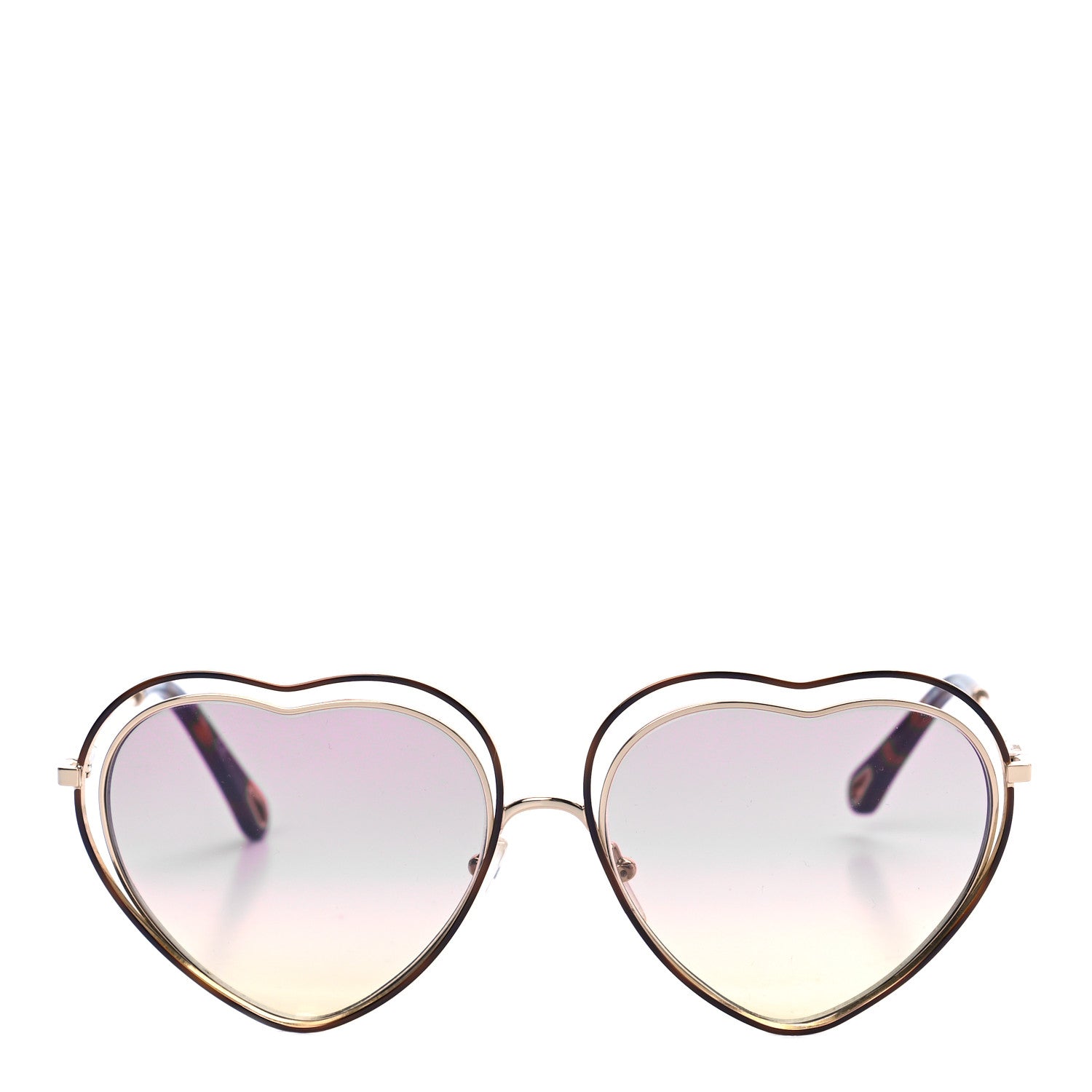 Chloe Metal Poppy Love Heart Sunglasses CE131S Havana Rose 4 of 7