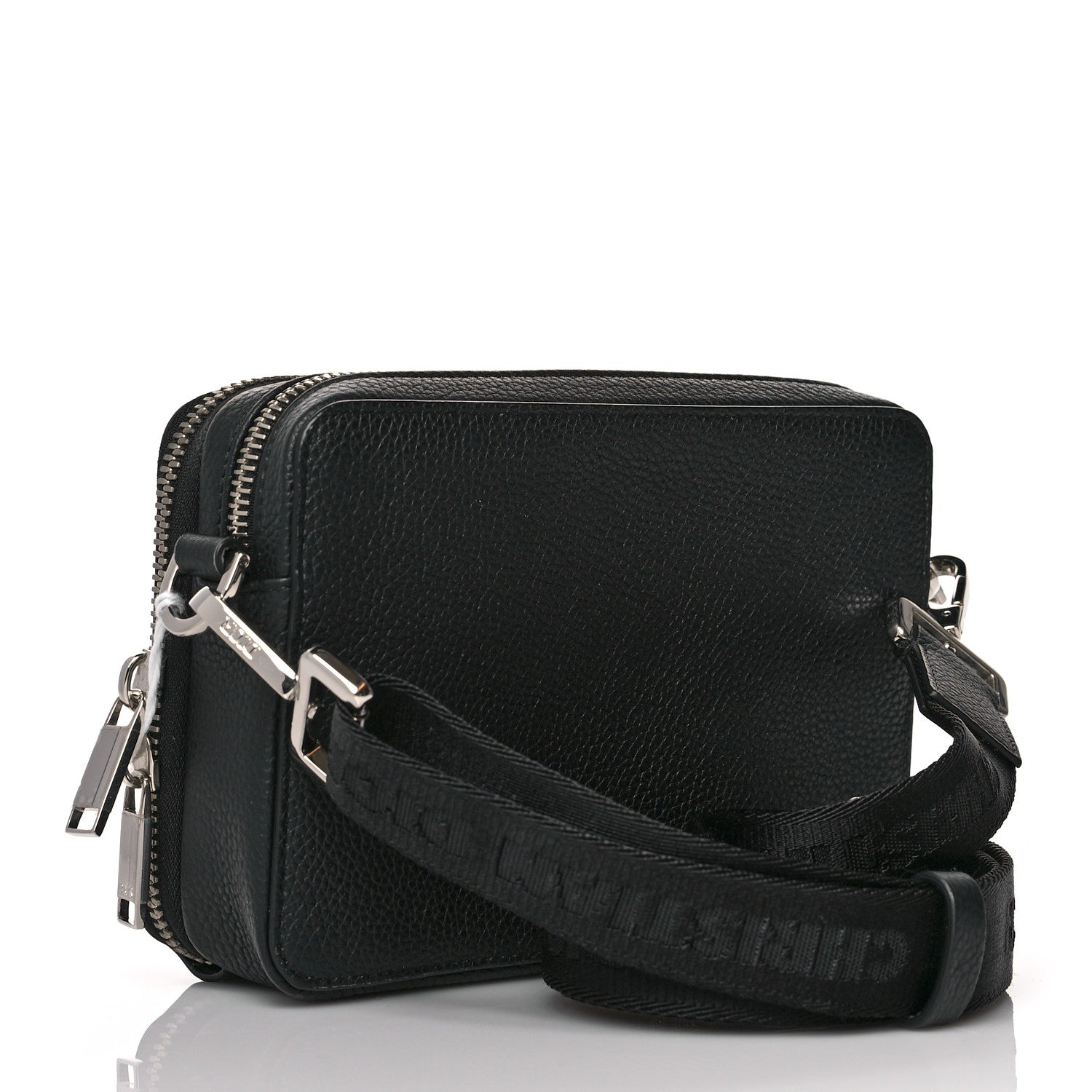 Christian Dior X SHAWN STUSSY Grained Calfskin Double Zip Crossbody Pouch Black 4 of 11