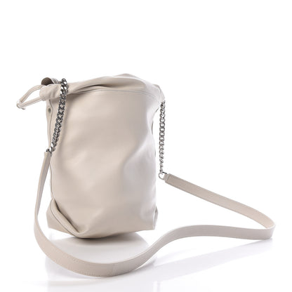 Saint Laurent Lambskin Small Teddy Bucket Bag White 4 of 10
