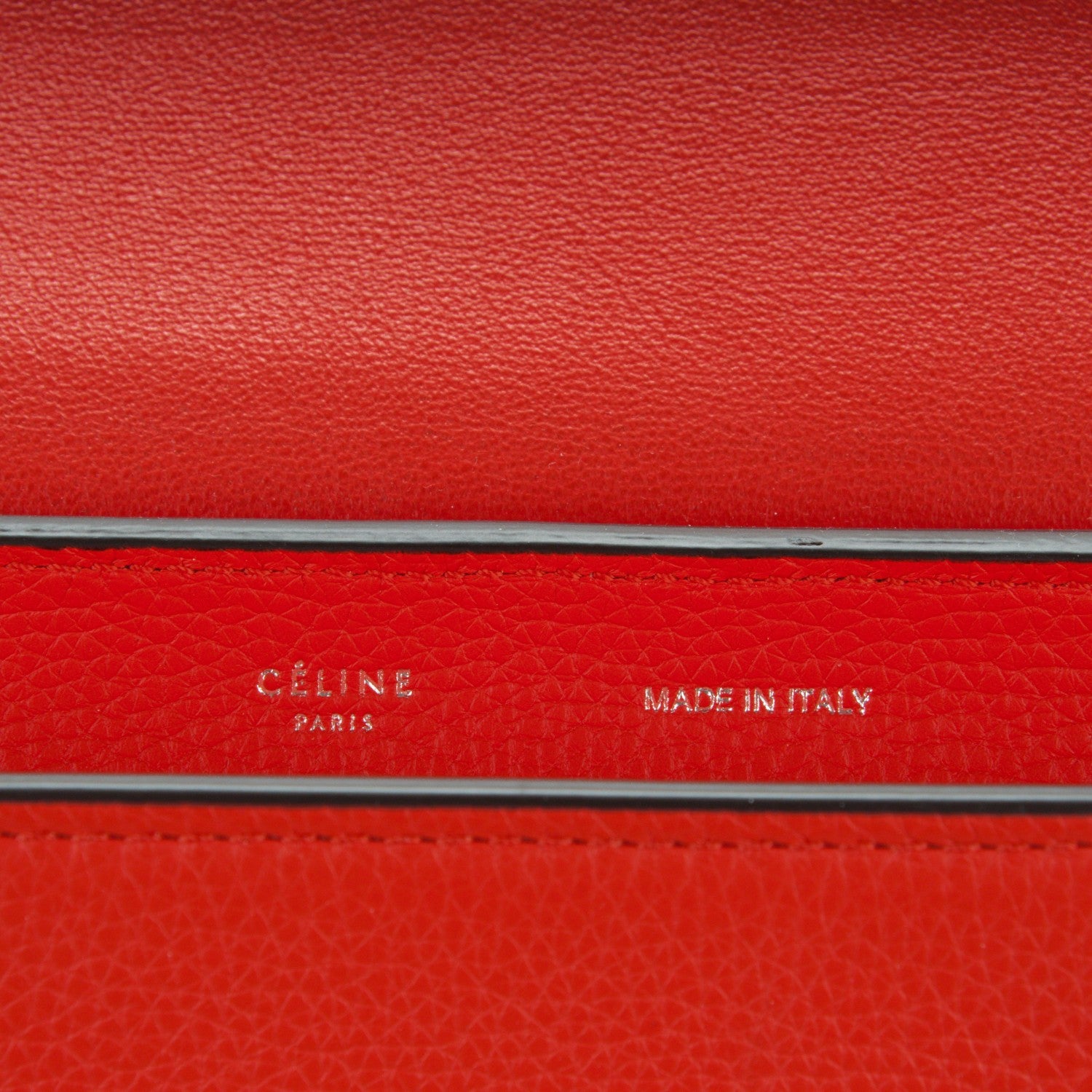 Celine Drummed Calfskin Suede Medium Trapeze Vermillion 6 of 7