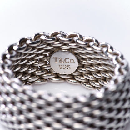 Tiffany Sterling Silver Somerset Mesh Ring 52 6 4 of 6