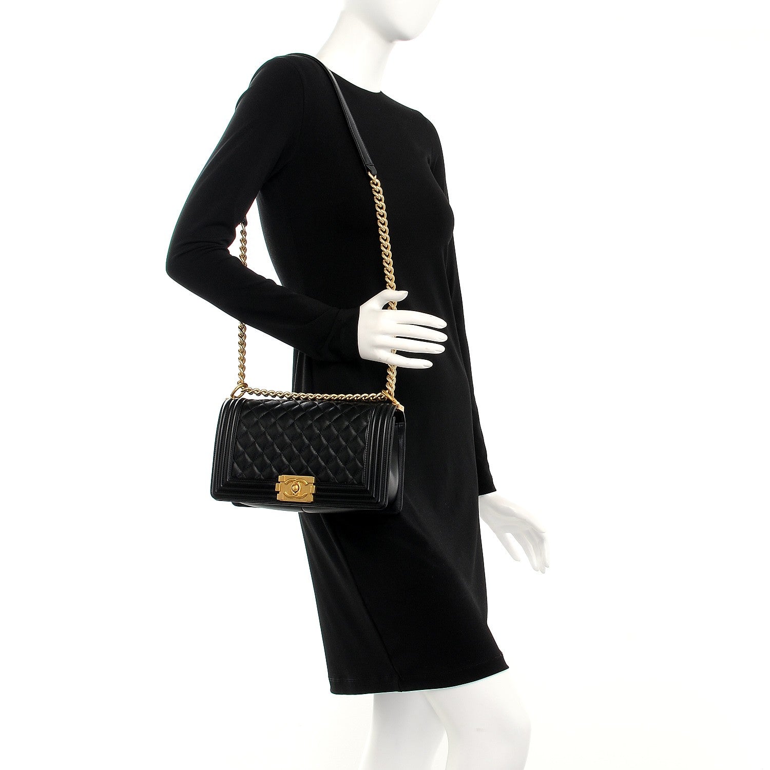 Chanel Lambskin Quilted Medium Boy Flap Black 2 of 11