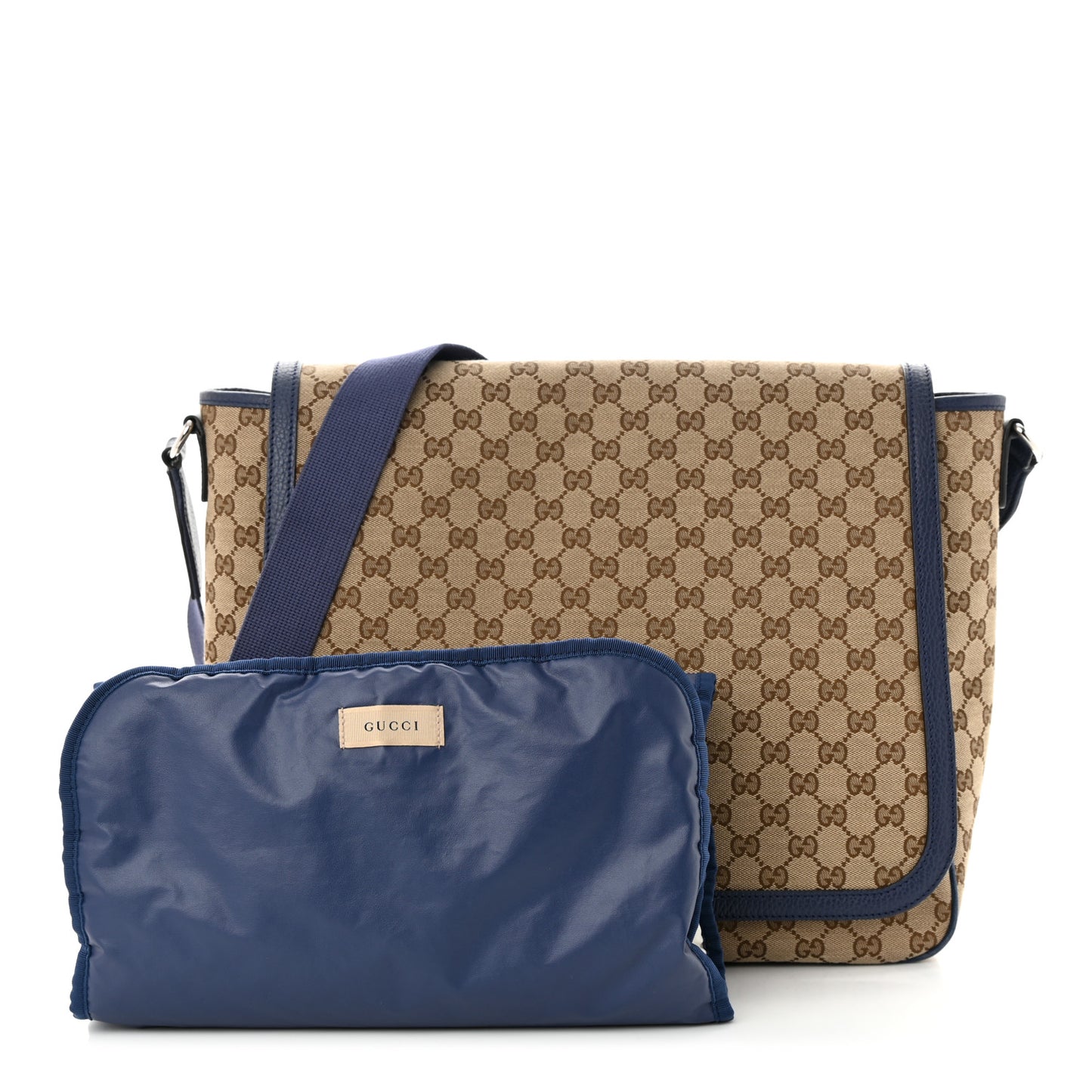 Monogram Convertible Diaper Bag Blue
