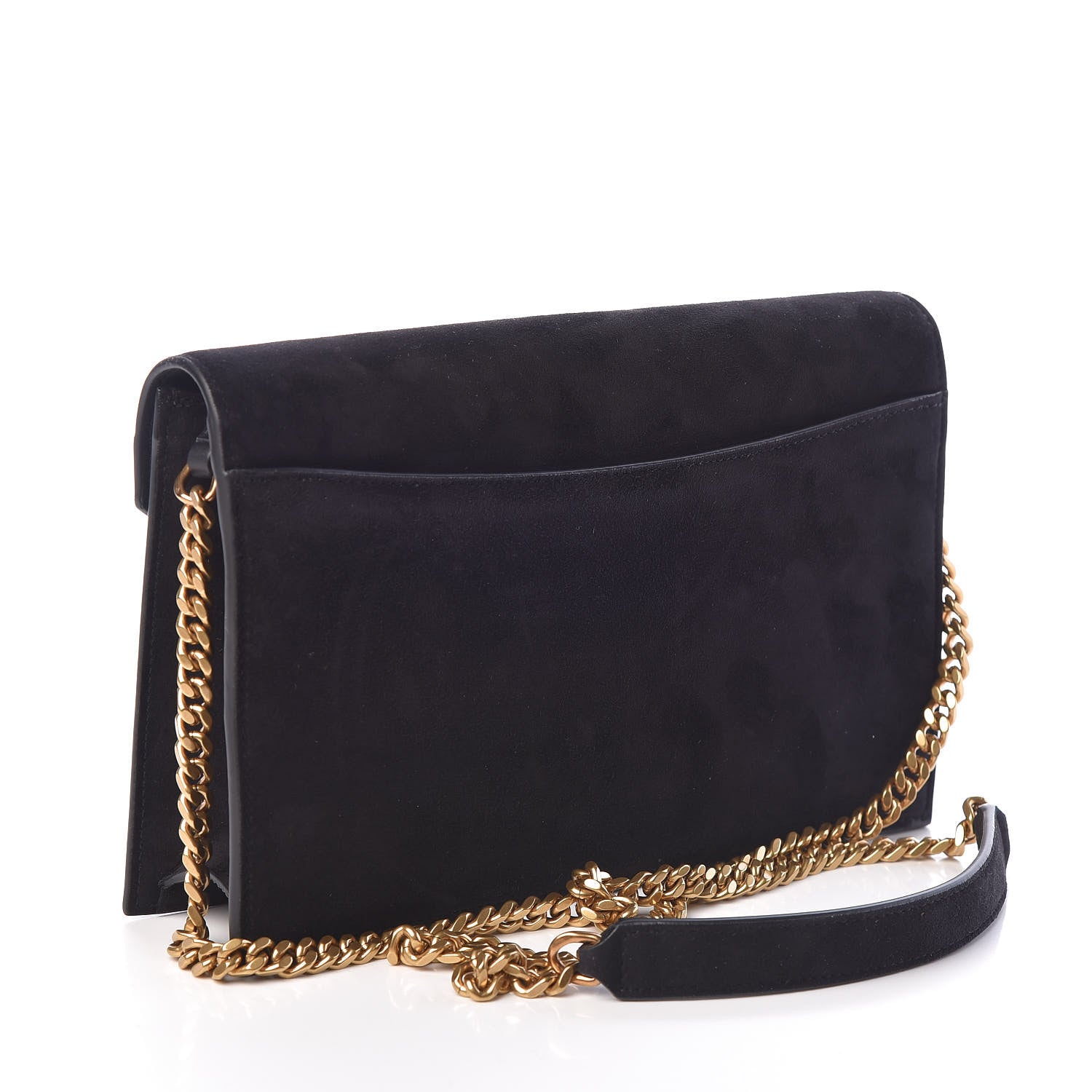 Saint Laurent Suede Calfskin Monogram Le Sept Chain Bag Black 3 of 9