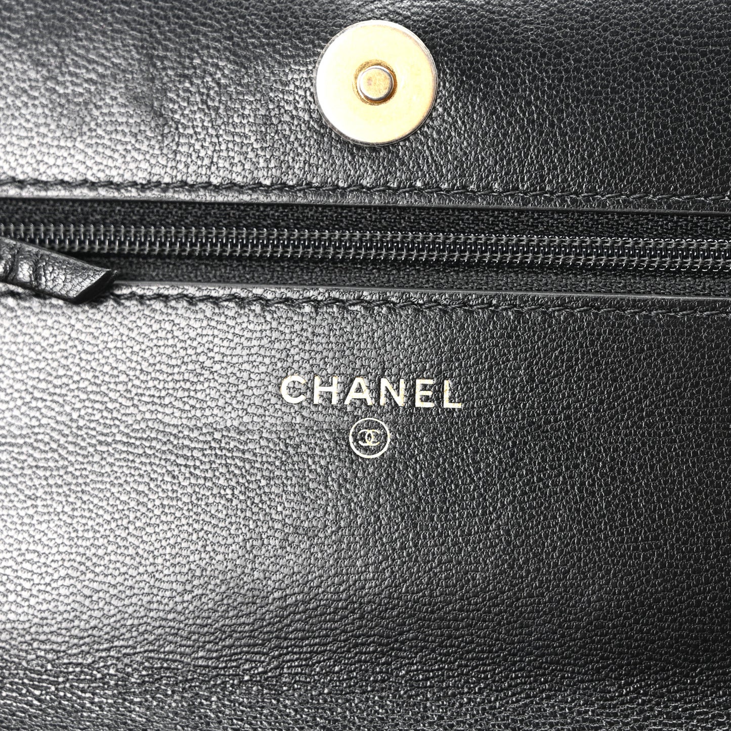 Lambskin Quilted Chanel 19 Wallet On Chain WOC Black