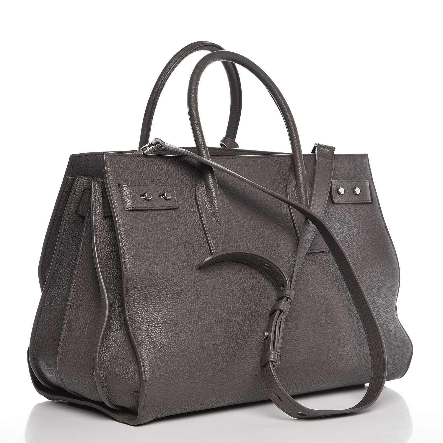 Saint Laurent Grained Calfskin Medium Supple Sac De Jour Kaki Militaire 4 of 11