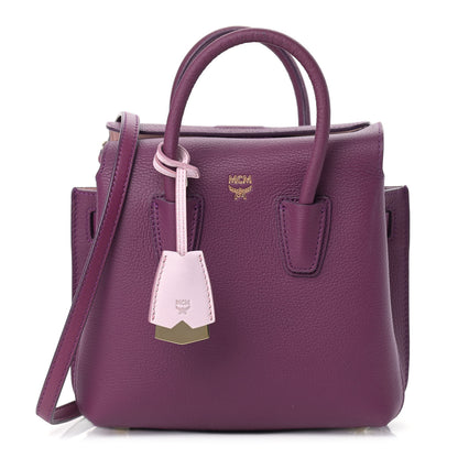 MCM Grained Calfskin Mini Milla Tote Purple 1 of 11