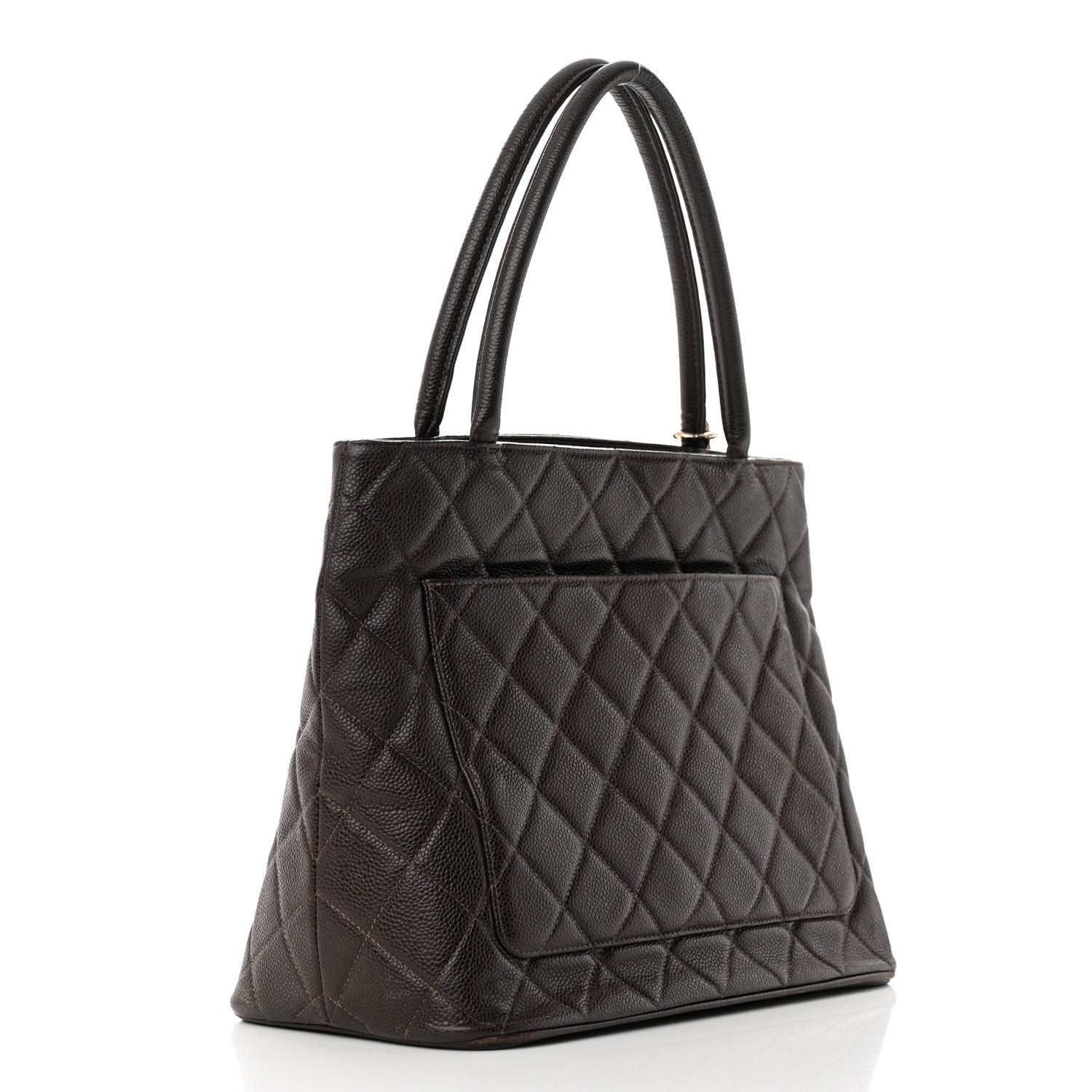 Chanel Caviar Quilted Medallion Tote Dark Brown 3 of 22