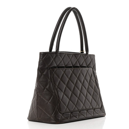 Chanel Caviar Quilted Medallion Tote Dark Brown 3 of 22