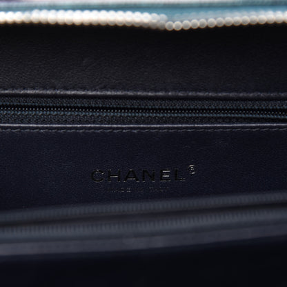 Chanel Iridescent Caviar Quilted Medium CC Filigree Vanity Case Dark Turquoise 8 of 10