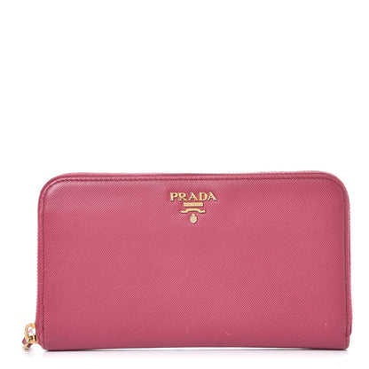 Prada Saffiano Zip Around Wallet Peonia 1 of 12