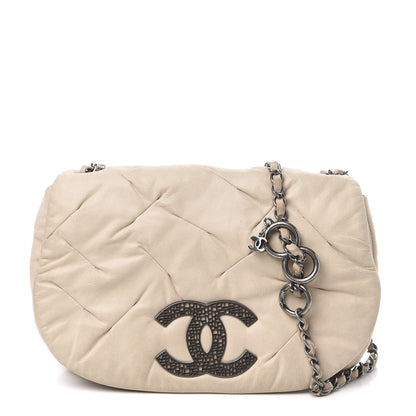 Chanel Iridescent Calfskin Glint Flap Beige 1 of 12