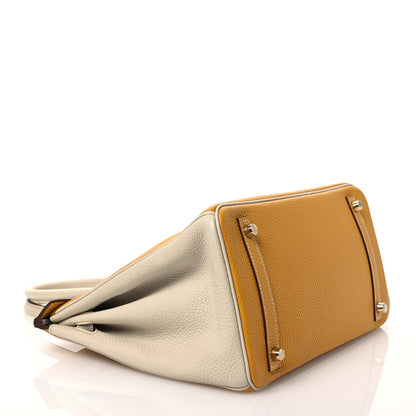 Hermes Togo Horseshoe Birkin 30 Jaune Ambre Craie 4 of 11