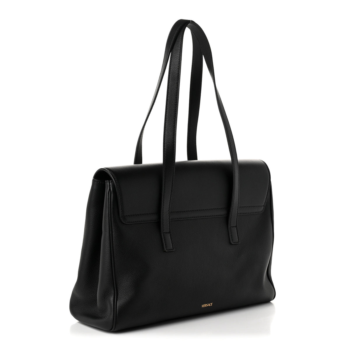 Grained Calfskin La Medusa Tote Black