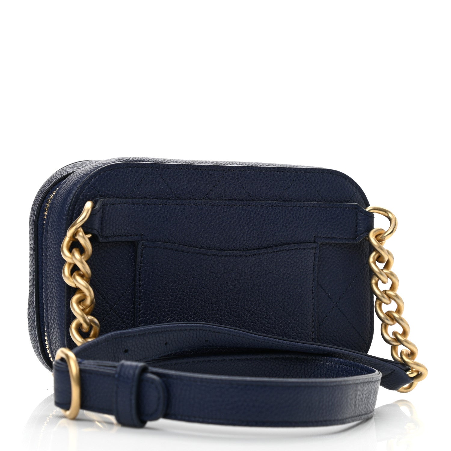 Chanel Caviar Quilted Waist Bag Navy Blue 3 of 10