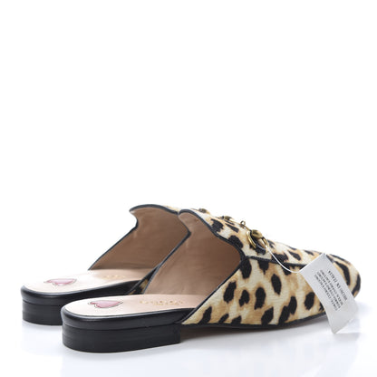 Gucci Calf Hair Leopard Print Womens Princetown Slippers 35.5 Naturale Black 4 of 9