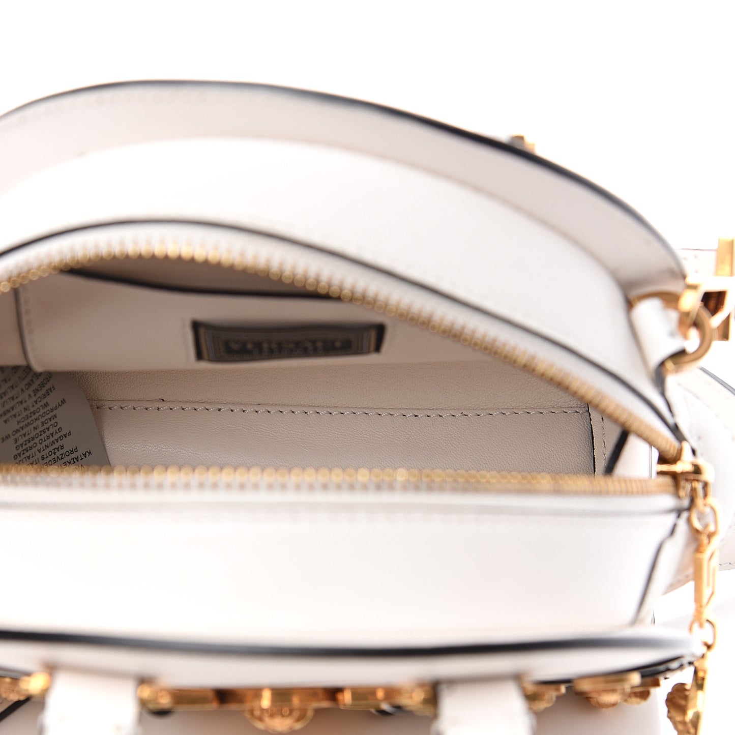 Calfskin Small Medallion Tribute Bowling Bag White