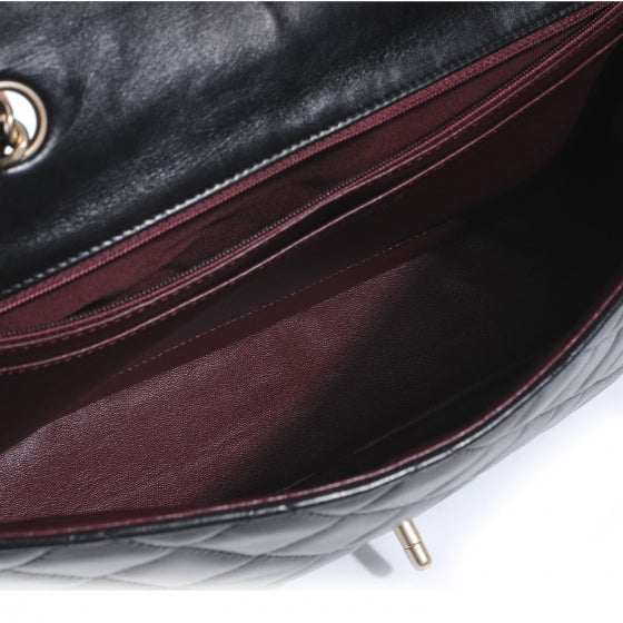 Lambskin Jumbo Single Flap Black