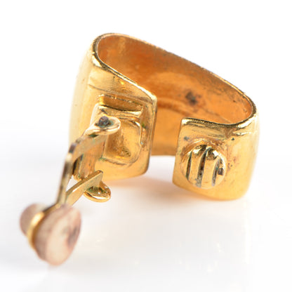 Chanel CC Clip On Earrings Gold 3 of 5