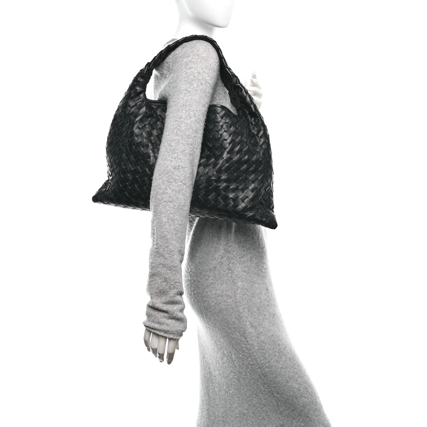 Calfskin Intrecciato Small Hop Black