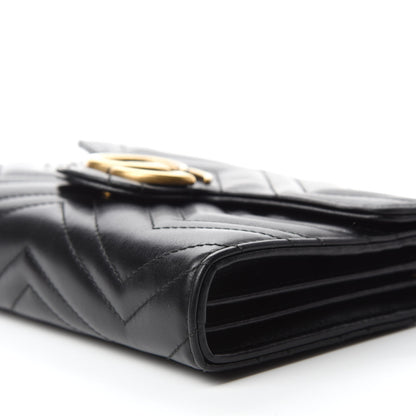 Gucci Calfskin Matelasse GG Marmont Chain Wallet Black 7 of 10