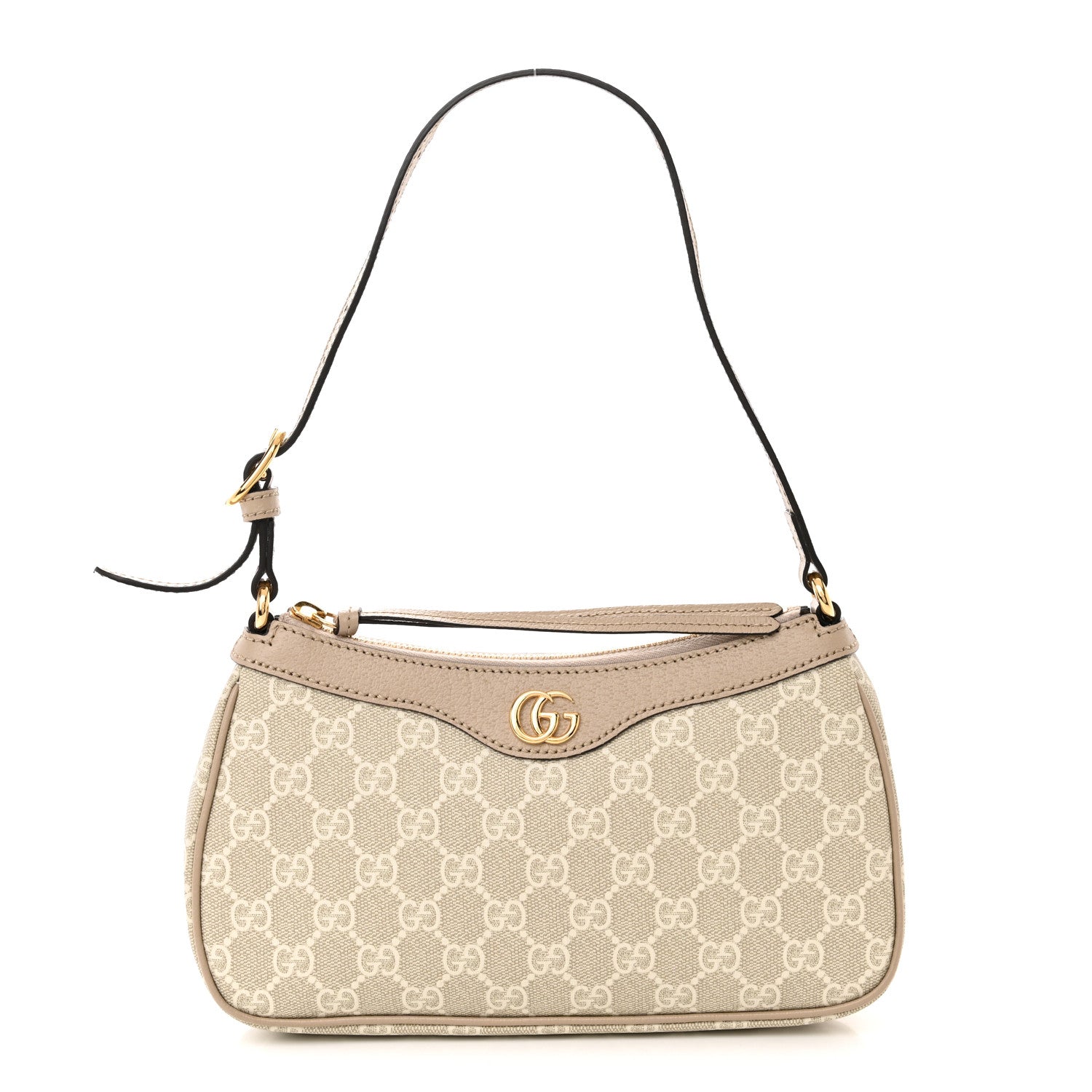 Gucci GG Supreme Monogram Textured Dollar Calfskin Small Ophidia Hobo Beige Mystic White Oatmeal 1 of 10
