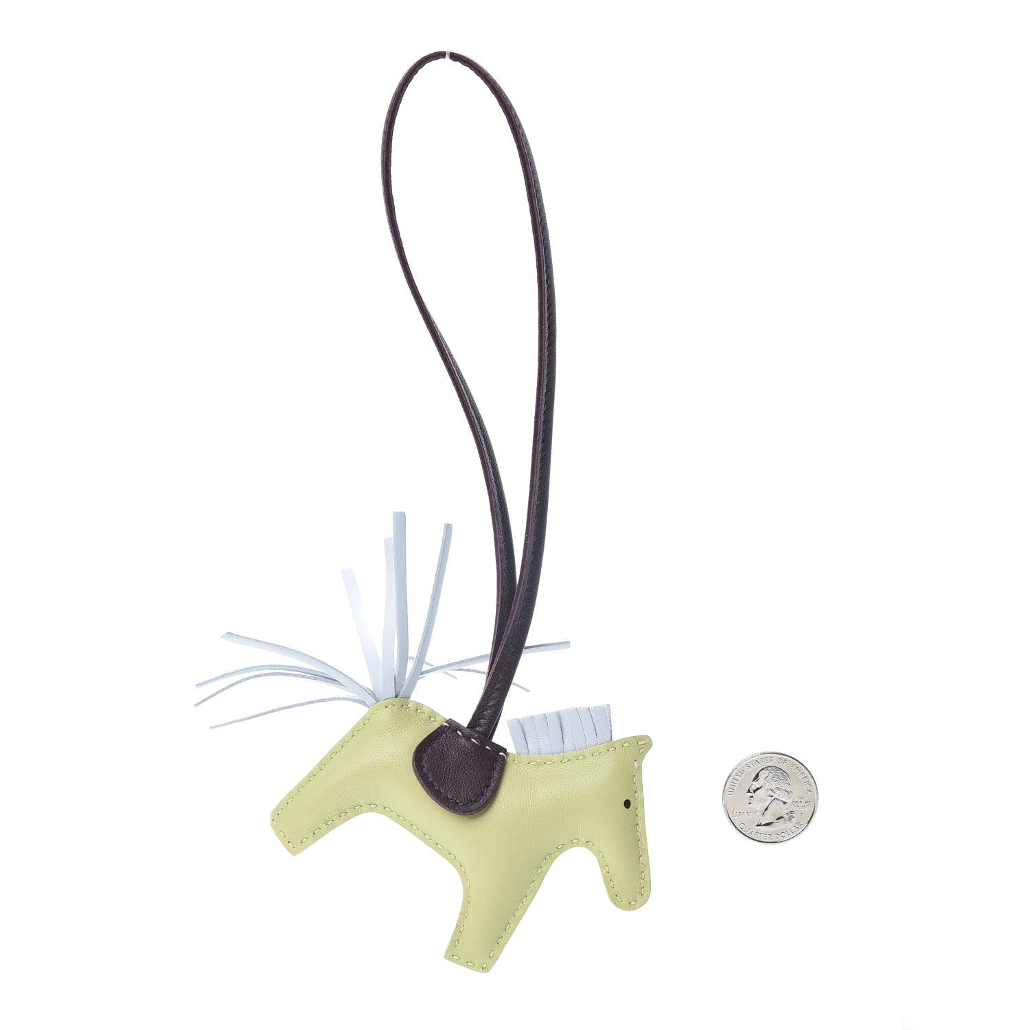 Hermes Milo Lambskin Grigri Rodeo Horse Bag Charm PM Jaune Bourgeon Bleu Brume Rouge Sellier 2 of 5