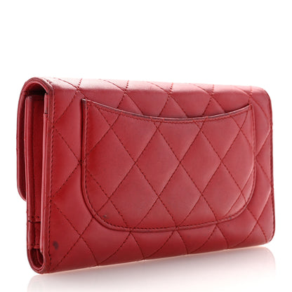 Chanel Lambskin Quilted Large Flap Wallet Red 3 of 12